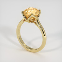 4.56 Ct. Peach Sapphire Ring, 14K Yellow Gold 2