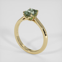 1.41 Ct. Bluish Green Sapphire Ring, 14K Yellow Gold 2