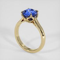 3.95 Ct. Blue Sapphire Ring, 14K Yellow Gold 2