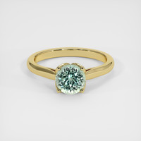 1.47 Ct. Green Sapphire Ring, 14K Yellow Gold 1