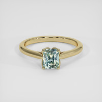 1.18 Ct. Bluish Green Sapphire Ring, 14K Yellow Gold 1