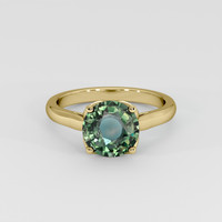 1.60 Ct. Bluish Green Sapphire Ring, 14K Yellow Gold 1