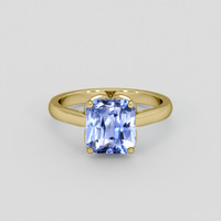 3.54 Ct. Blue Sapphire Ring, 14K Yellow Gold 1