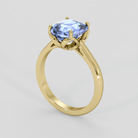 3.54 Ct. Blue Sapphire Ring, 14K Yellow Gold 2