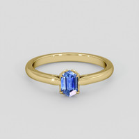 0.48 Ct. Blue Sapphire Ring, 14K Yellow Gold 1