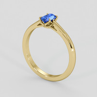 0.48 Ct. Blue Sapphire Ring, 14K Yellow Gold 2