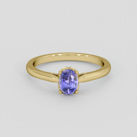 0.96 Ct. Bluish Purple Sapphire Ring, 14K Yellow Gold 1
