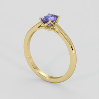 0.96 Ct. Bluish Purple Sapphire Ring, 14K Yellow Gold 2