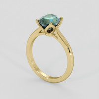 2.62 Ct. Bluish Green Sapphire Ring, 14K Yellow Gold 2