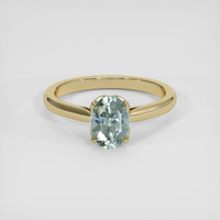1.63 Ct. Bluish Green Sapphire Ring, 14K Yellow Gold 1
