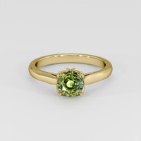 0.84 Ct. Yellowish Green Sapphire Ring, 14K Yellow Gold 1