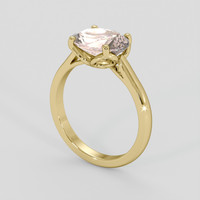 3.09 Ct. Peach Sapphire Ring, 14K Yellow Gold 2