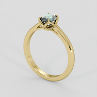 0.73 Ct. Bluish Green Sapphire Ring, 14K Yellow Gold 2