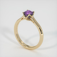 0.64 Ct. Pinkish Purple Sapphire Ring, 14K Yellow Gold 2