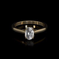1.09 Ct. White Sapphire Ring, 14K Yellow Gold 1