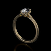 1.09 Ct. White Sapphire Ring, 14K Yellow Gold 2