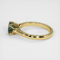 1.10 Ct. Greenish Blue Sapphire Ring, 14K Yellow Gold 4