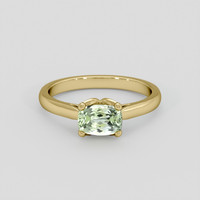 0.95 Ct. Yellowish Green Sapphire Ring, 14K Yellow Gold 1