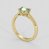 0.95 Ct. Yellowish Green Sapphire Ring, 14K Yellow Gold 2
