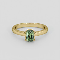 1.37 Ct. Green Sapphire Ring, 14K Yellow Gold 1