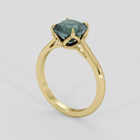 3.29 Ct. Bluish Green Sapphire Ring, 14K Yellow Gold 2