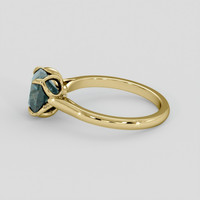 3.29 Ct. Bluish Green Sapphire Ring, 14K Yellow Gold 4
