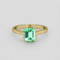 1.22 Ct. Emerald Ring, 18K Yellow Gold 1