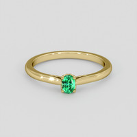 0.28 Ct. Emerald Ring, 18K Yellow Gold 1