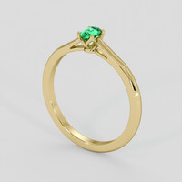 0.28 Ct. Emerald Ring, 18K Yellow Gold 2