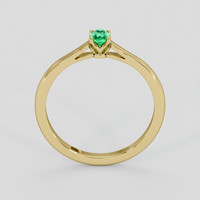0.28 Ct. Emerald Ring, 18K Yellow Gold 3