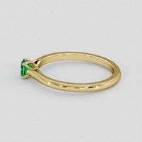0.28 Ct. Emerald Ring, 18K Yellow Gold 4