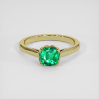 1.46 Ct. Emerald Ring, 18K Yellow Gold 1