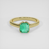 0.60 Ct. Emerald Ring, 18K Yellow Gold 1
