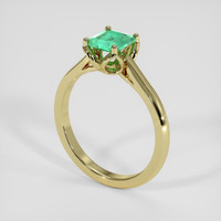 0.60 Ct. Emerald Ring, 18K Yellow Gold 2