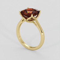 5.43 Ct. Orangish Red Garnet Ring, 18K Yellow Gold 2