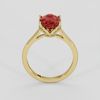 2.81 Ct. Reddish Orange Hessonite Garnet Ring, 18K Yellow Gold 3
