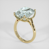 10.50 Ct. Bluish Green Aquamarine Ring, 18K Yellow Gold 2