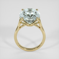 10.50 Ct. Bluish Green Aquamarine Ring, 18K Yellow Gold 3
