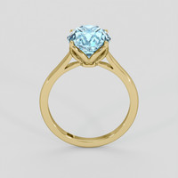 3.35 Ct. Blue Aquamarine Ring, 18K Yellow Gold 3