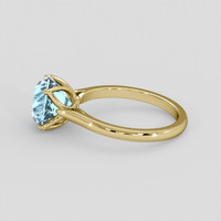 3.35 Ct. Blue Aquamarine Ring, 18K Yellow Gold 4