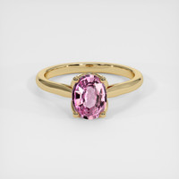 1.20 Ct. Pink Sapphire Ring, 18K Yellow Gold 1