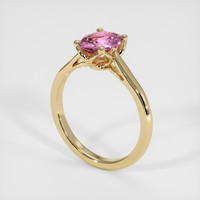 1.20 Ct. Pink Sapphire Ring, 18K Yellow Gold 2