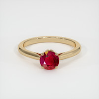 0.94 Ct. Ruby Ring, 18K Yellow Gold 1