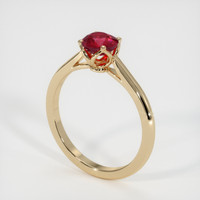 0.94 Ct. Ruby Ring, 18K Yellow Gold 2