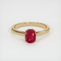 1.15 Ct. Ruby Ring, 18K Yellow Gold 1