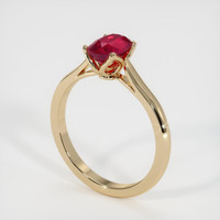 1.15 Ct. Ruby Ring, 18K Yellow Gold 2