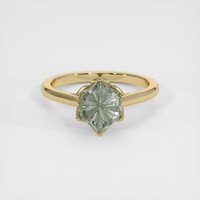 3.56 Ct. Green Sapphire Ring, 18K Yellow Gold 1