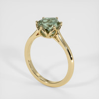 3.56 Ct. Green Sapphire Ring, 18K Yellow Gold 2