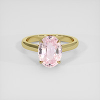 3.21 Ct. Pink Sapphire Ring, 18K Yellow Gold 1
