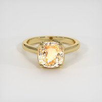 4.56 Ct. Peach Sapphire Ring, 18K Yellow Gold 1
